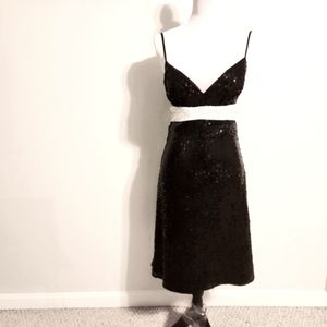 Sequined Black and White Cocktail Dress